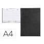 Agenda encuadernada liderpapel corfu a4 2024 dia pagina color negro papel 60 gr