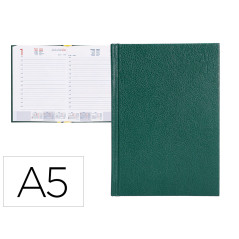 Agenda encuadernada liderpapel corfu 15x21 cm 2024 dia pagina color verde papel 60 gr