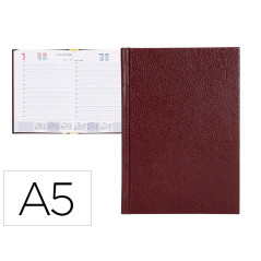Agenda encuadernada liderpapel corfu 15x21 cm 2024 dia pagina color rojo papel 60 gr