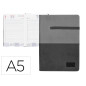 Agenda encuadernada liderpapel leontio a5 2024 dia pagina color gris papel 70 gr