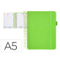 Agenda encuadernada liderpapel neon a5 2024 dia pagina papel 70 gr color verde