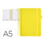 Agenda encuadernada liderpapel neon a5 2024 dia pagina papel 70 gr color amarillo