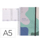 Agenda espiral liderpapel tinos a5 2024 dia pagina portada polipropileno personalizable papel 70 gr