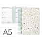 Agenda espiral liderpapel perissa a5 2024 semana vista papel 80 gr diseño terrazo
