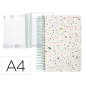Agenda espiral liderpapel perissa a4 2024 dia pagina papel 80 gr diseño terrazo