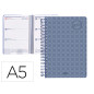 Agenda espiral liderpapel classic a5 2024 semana vista portada polipropileno papel 70 gr color azul