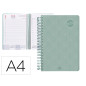 Agenda espiral liderpapel classic a4 2024 dia pagina portada polipropileno papel 70 gr color verde