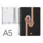 Agenda espiral liderpapel zante 15x21 cm 2024 dia pagina color negro papel 70 gr