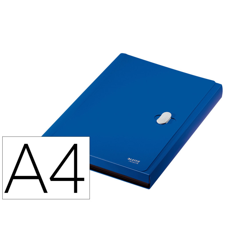 Carpeta leitz recycle clasificador fuelle polipropileno 5+1 compartimentos din a4 azul