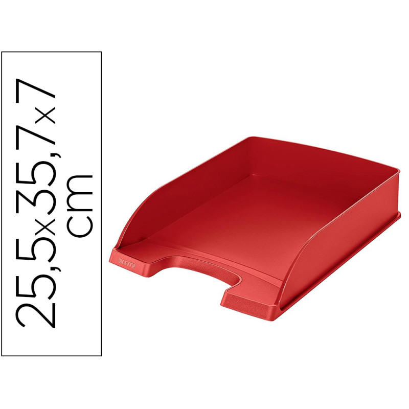 Bandeja sobremesa plastico leitz recycle rojo 255x357x70 mm