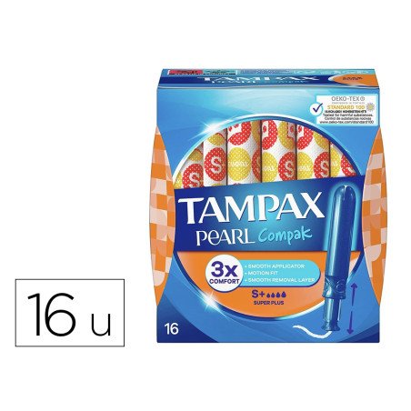 Tampon tampax pearl compak super plus caja de 16 unidades