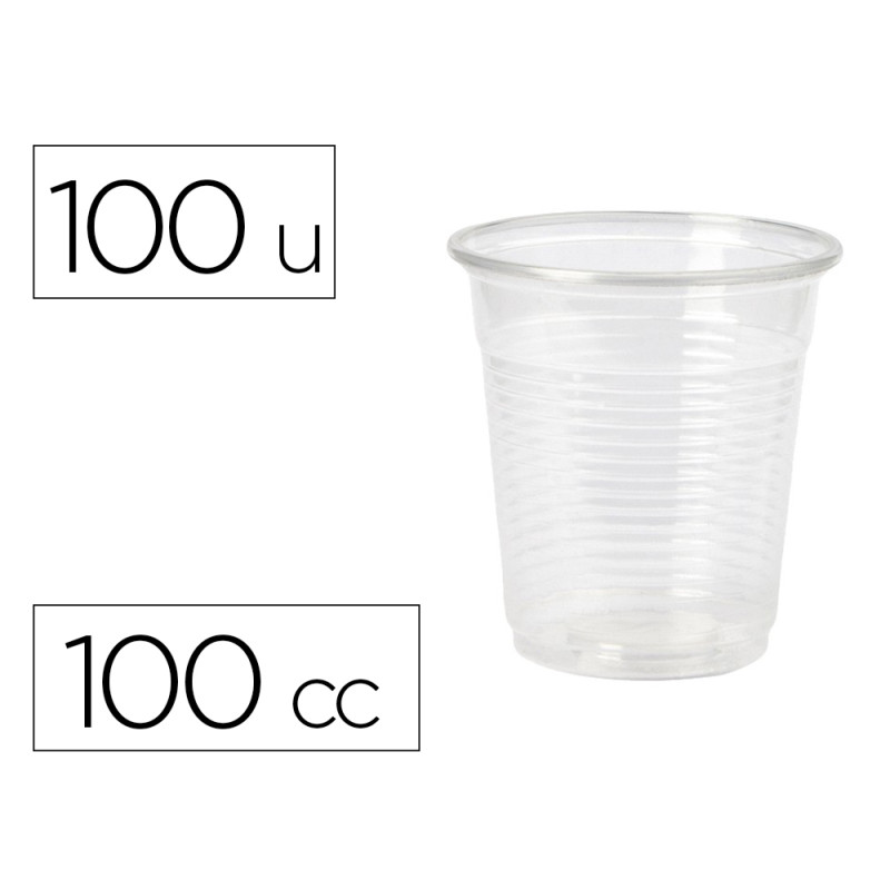 Vaso de plastico transparente 100 cc paquete de 100 unidades