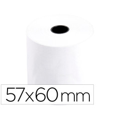 Rollo sumadora termico greening 57 mm ancho x 60 mm diametro sin bisfenol a papel de 70 g/m2