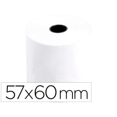 Rollo sumadora termico q-connect 57 mm ancho x 60 mm diametro sin bisfenol a papel de 70 g/m2
