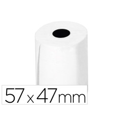 Rollo sumadora termico q-connect 57 mm ancho x 47mm diametro para tpv sin bisfenol a papel de 70 g/m2