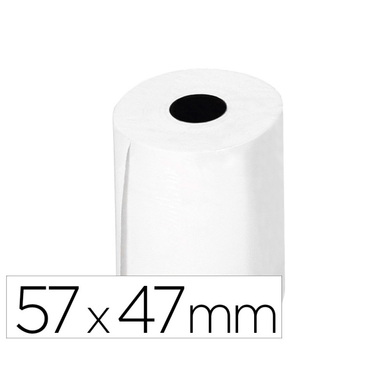 Rollo sumadora termico q-connect 57 mm ancho x 47mm diametro para tpv sin bisfenol a papel de 70 g/m2