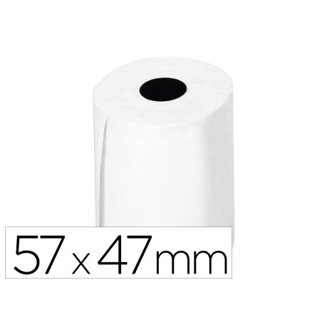 Rollo sumadora termico greening 57 mm ancho x 47mm diametro para tpv sin bisfenol a papel de 70 g/m2