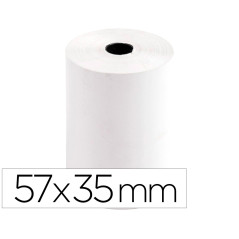 Rollo sumadora termico q-connect 57 mm ancho x 35 mm diametro para tpv sin bisfenol a papel de 70 g/m2