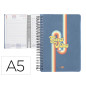 Agenda espiral liderpapel zante 15x21 cm 2024 dia paginacolor azul papel 70 gr