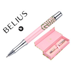 Boligrafo belius ink dreams aluminio color rosa y verde matcha plateado frase interior tinta azul caja de diseño
