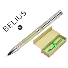 Roller belius ink dreams aluminio color verde matcha y rosa plateado frase interior tinta negra caja de diseño