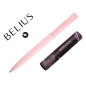 Boligrafo belius rocket b aluminio color minimalista negro tinta azul caja cilindrica
