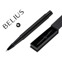 Boligrafo belius turbo aluminio color negro tinta azul caja de diseño