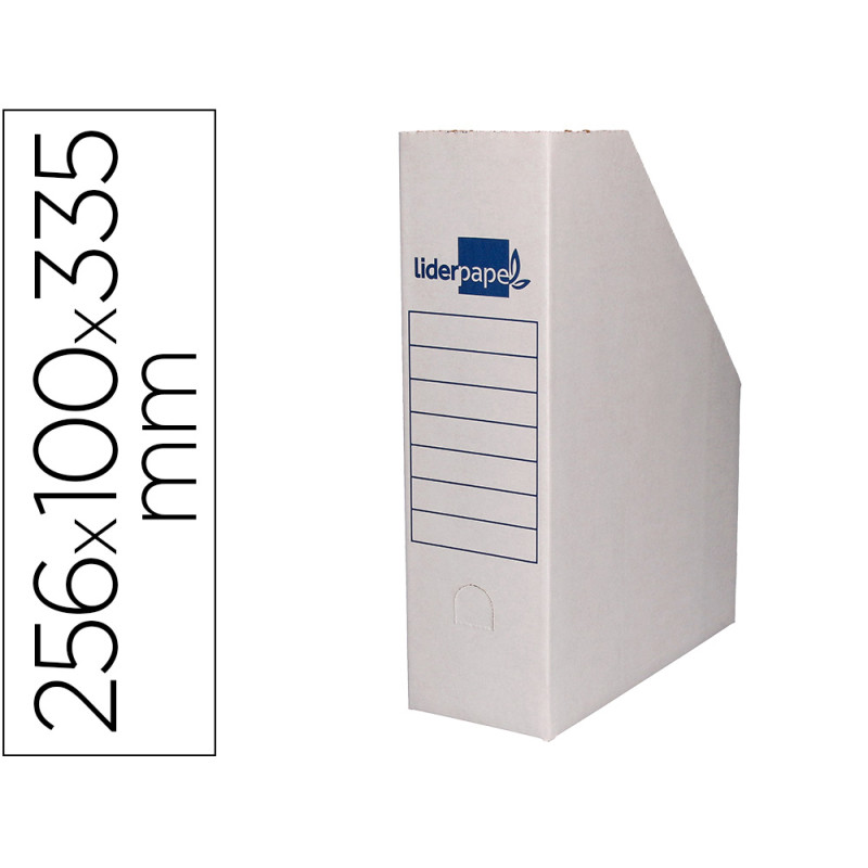 Revistero liderpapel ecouse carton 100% reciclado color blanco 256x100x335 mm