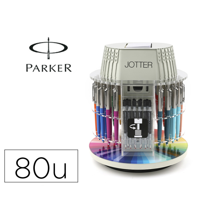 Boligrafo parker jotter originals expositor carrousel con 40 unidades colores surtidos + 40 recambios