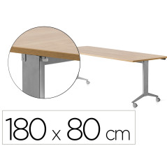 Mesa rocada 2003fd08 con tablero abatible color gris/roble 180x80 cm
