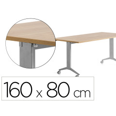 Mesa rocada 2002fd08 con tablero abatible color gris/roble 160x80 cm