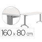 Mesa rocada 2002fd04 con tablero abatible color aluminio/blanco 160x80 cm