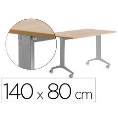 Mesa rocada 2001fd08 con tablero abatible color gris/roble 140x80 cm