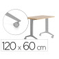 Mesa rocada 2000fd08 con tablero abatible color gris/roble 120x60 cm