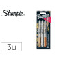 Rotulador sharpie permanente fino metalico blister de 3 unidades oro/plata/bronce clipstrip de 12 blister