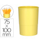 Cubilete portalapices q-connect amarillo pastel opaco plastico diametro 75 mm alto 100 mm