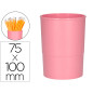 Cubilete portalapices q-connect rosa pastel opaco plastico diametro 75 mm alto 100 mm