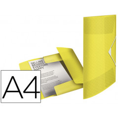 Carpeta esselte gomas tres solapas colour ice polipropileno din a4 color amarillo