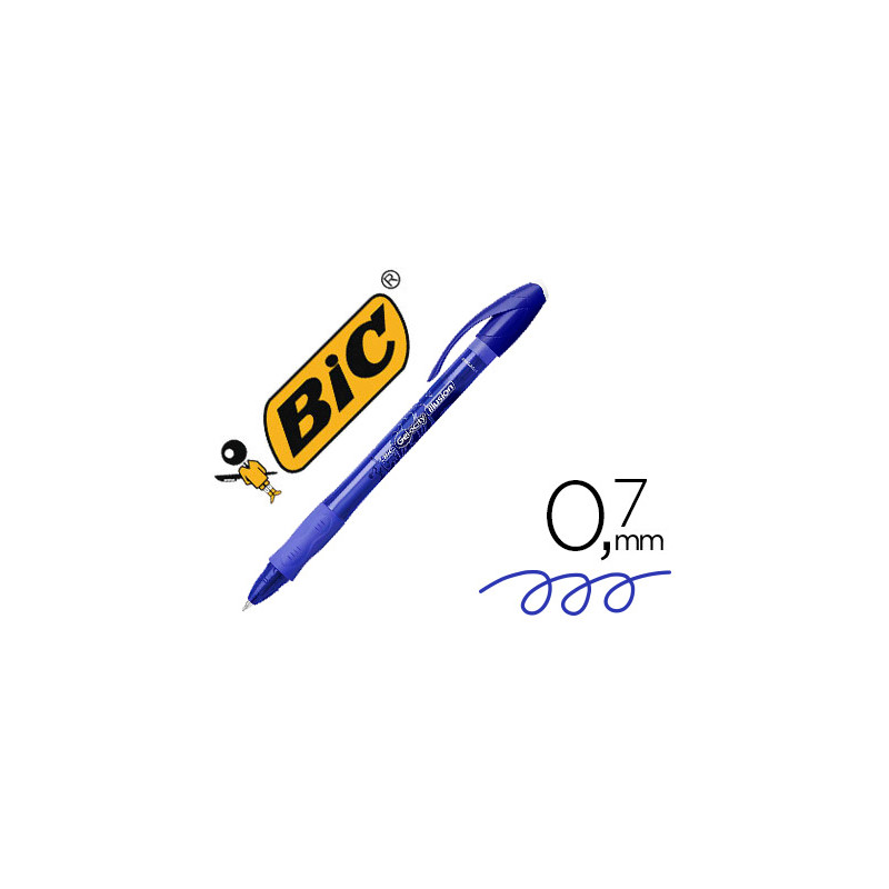 Boligrafo bic gelocity illusion borrable azul punta de 0,7 mm