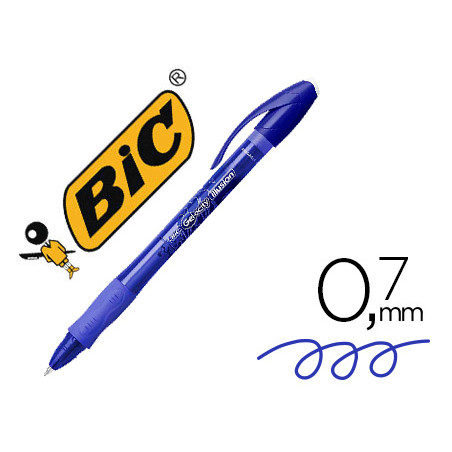 Boligrafo bic gelocity illusion borrable azul punta de 0,7 mm