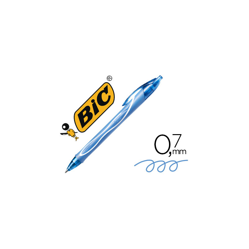 Boligrafo bic gelocity quick dry retractil tinta gel turquesa punta de 0,7 mm