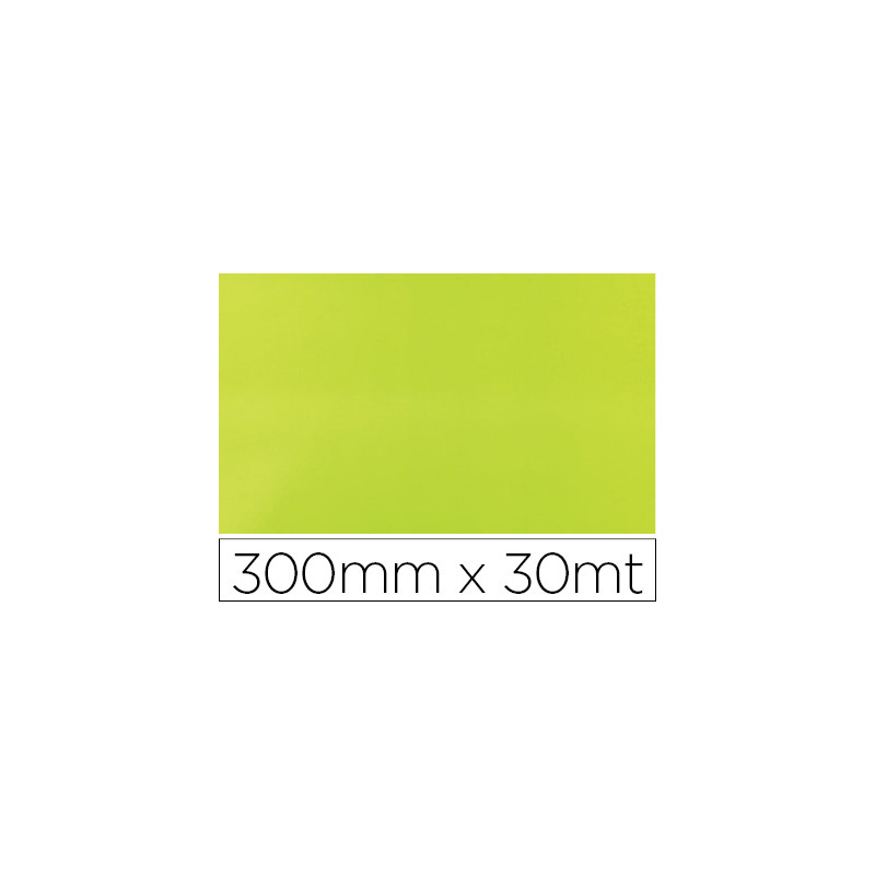 Papel de regalo colibri simple verde acido bobina 300 mm x 30 mt
