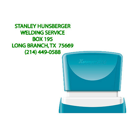 Sello x 'stamper quix personalizable color verde medidas 24x49 mm q-12