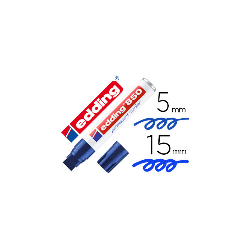 Rotulador edding marcador permanente 850 azul punta biselada 5-15 mm recargable