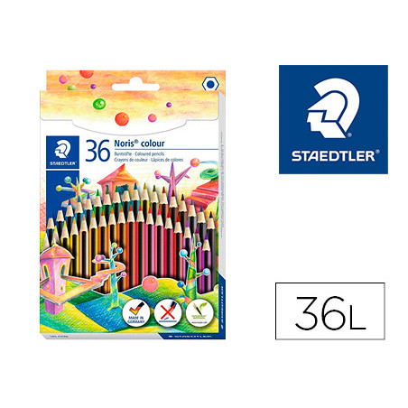 Lapices de colores staedtler wopex ecologico 36 colores en caja de carton