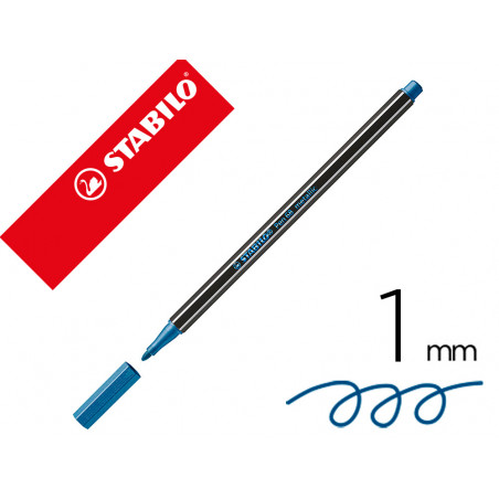 Rotulador stabilo acuarelable pen 68 metalico azul 1 mm