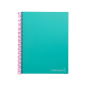 Cuaderno espiral liderpapel a4 micro jolly tapa forrada 140h 75 gr cuadro 5mm 5 bandas4 taladros color turquesa Cuaderno espiral liderpapel a4 micro jolly tapa forrada 140h 75 gr cuadro 5mm 5 bandas4 taladros color turquesa