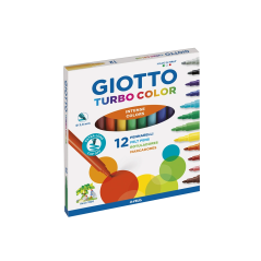 Rotulador giotto turbo color caja de 12 colores lavables con punta bloqueada