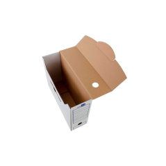 Caja archivo definitivo liderpapel 104 folio carton reciclado 325g/m2 lomo 100 mm blanco 365x100x251 mm