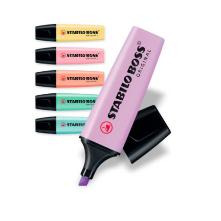 Rotulador stabilo boss pastel fluorescente 70 estuche de 6 unidades surtidas